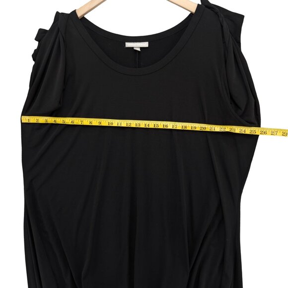 Woman Within Swing Dress Solid Black Long Sleeve Sharkbite Hem Pullover Sz 2X - Picture 6 of 7